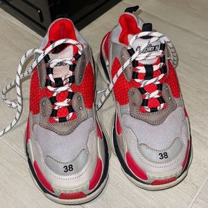 Red and gray Balenciaga’s triple s